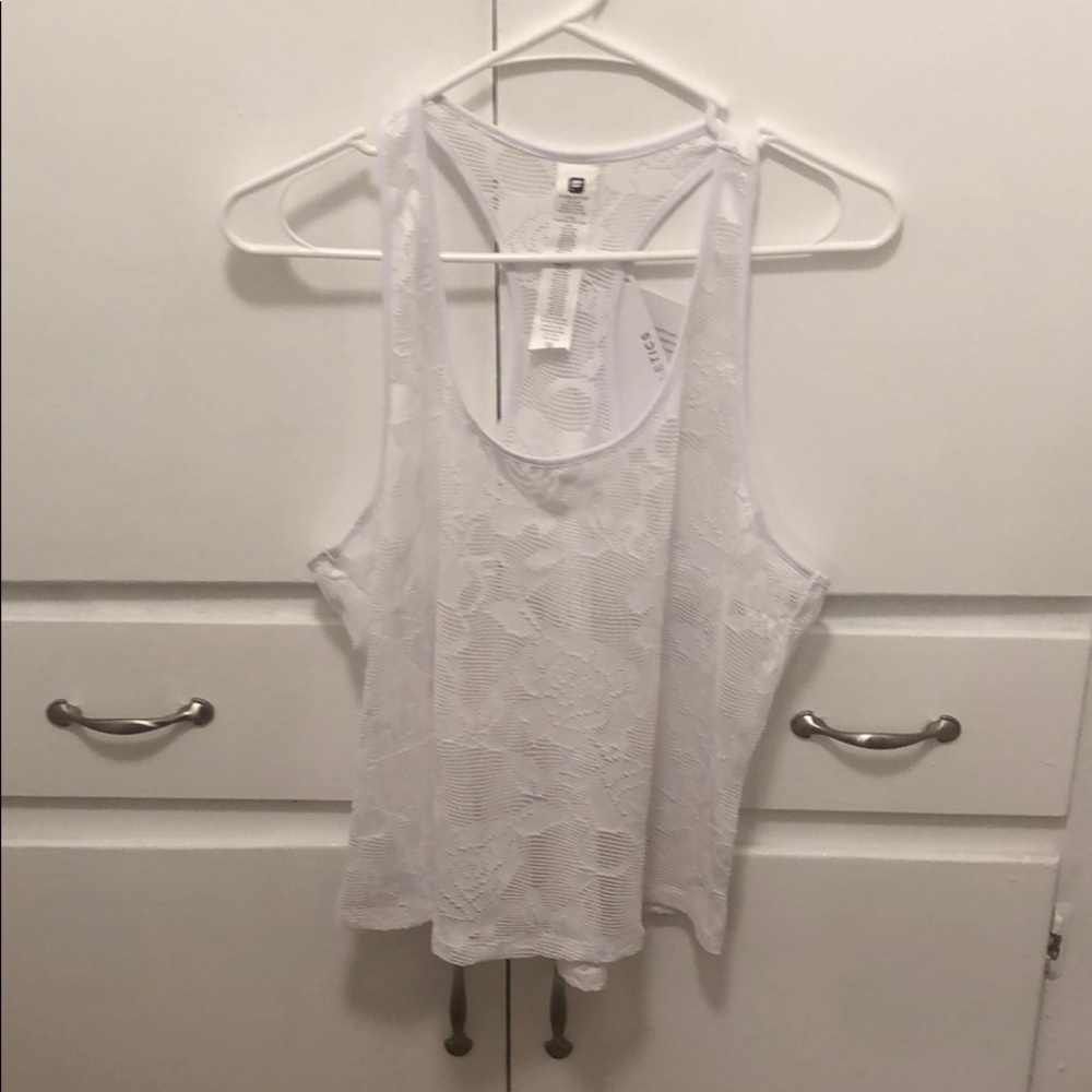 White Fabletics Tank